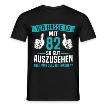 82 Jahre 82. Geburtstag Mann Frau 82 Jahre - Männer T-Shirt - Schwarz - Vorne - AI Model Male 178 light (178cm)