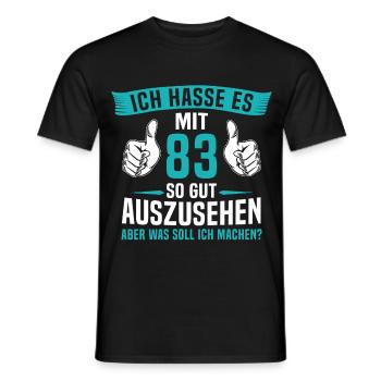 83 Jahre 83. Geburtstag Mann Frau 83 Jahre - Männer T-Shirt - Schwarz - Vorne - AI Model Male 178 light (178cm)
