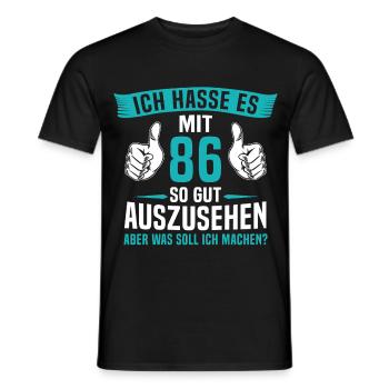 86 Jahre 86. Geburtstag Mann Frau 86 Jahre - Männer T-Shirt - Schwarz - Vorne - AI Model Male 178 light (178cm)