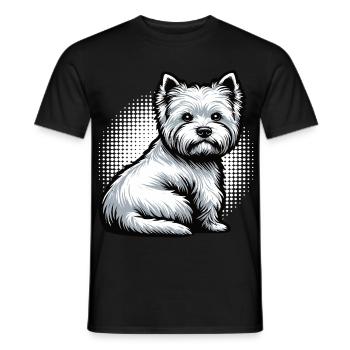Propriétaire de Westie Westie Terrier des Highlands - T-shirt homme - noir - Devant - AI Model Male 178 light (178cm)
