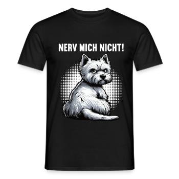Nerv Mich Nicht West highland terrier Westie  - Männer T-Shirt - Schwarz - Vorne - AI Model Male 178 light (178cm)