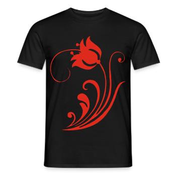 Strange Red Flower - Men's T-Shirt - black - Front - AI Model Male 178 light (178cm)
