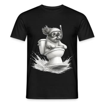 Funny Snorkeling Dog - Men's T-Shirt - black - Front - AI Model Male 178 light (178cm)