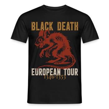 Tournée européenne de la peste noire 1346 1353 Médiévale - T-shirt homme - noir - Devant - AI Model Male 178 light (178cm)