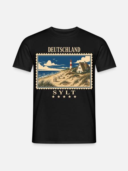Deutschland Sylt Vintage Reisemarke - Männer T-Shirt - Schwarz