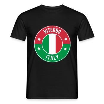 Viterbo Italy Badge Circle - Men's T-Shirt - black - Front - AI Model Male 178 light (178cm)