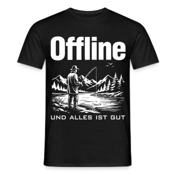 Offline am See - Männer T-Shirt - Schwarz - Vorne - AI Model Male 178 light (178cm)