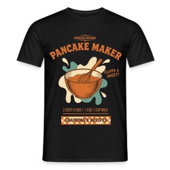 Petite Grand-mère Douce et Douce Machine à Pancakes pour le petit-déjeuner - T-shirt homme - noir - Devant - AI Model Male 178 light (178cm)