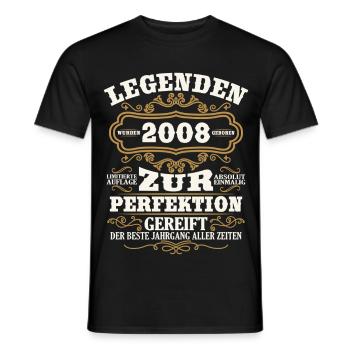Legenden 2008 Vintage Geschenk zum 18. Geburtstag - Männer T-Shirt - Schwarz - Vorne - AI Model Male 178 light (178cm)