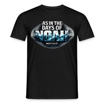 Jours de Noé Matthieu 24:37 Versets bibliques - T-shirt homme - noir - Devant - AI Model Male 178 light (178cm)