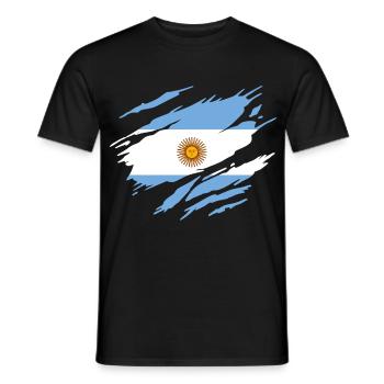Argentine Drapeau Argentin Argentine - T-shirt homme - noir - Devant - AI Model Male 178 light (178cm)