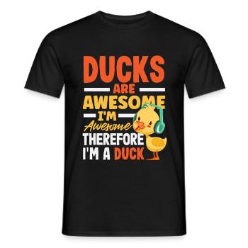 Motifs drôles de canards Citons amoureux de canards - T-shirt homme - noir - Devant - AI Model Male 178 light (178cm)