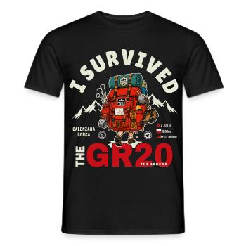 I Survived the GR20 corse cadeau randonnée - T-shirt homme - noir - Devant - AI Model Male 178 light (178cm)