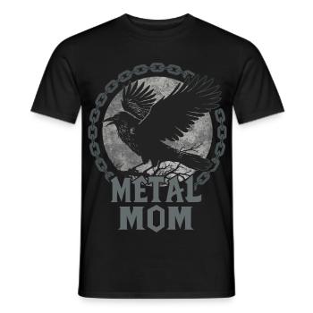 Metal Mom Corbeau Cadeau Heavy Metal Femme - T-shirt homme - noir - Devant - AI Model Male 178 light (178cm)