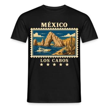 Mexiko Los Cabos Vintage Reisemarke - Männer T-Shirt - Schwarz - Vorne - AI Model Male 178 light (178cm)