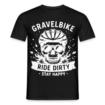 Randonnée Skull Dirty à vélo de gravier - T-shirt homme - noir - Devant - AI Model Male 178 light (178cm)