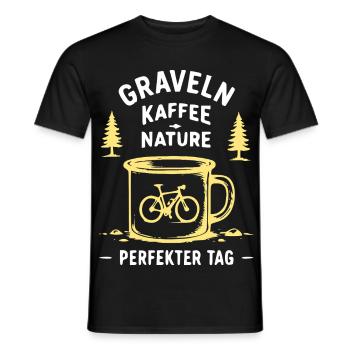Gravel Kaffee Natur Illustration - Männer T-Shirt - Schwarz - Vorne - AI Model Male 178 light (178cm)