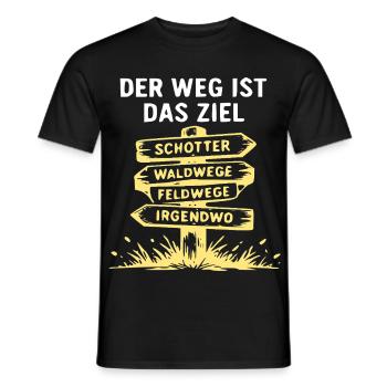 Der Weg ist das Ziel Naturpfad Wegweiser - Männer T-Shirt - Schwarz - Vorne - AI Model Male 178 light (178cm)