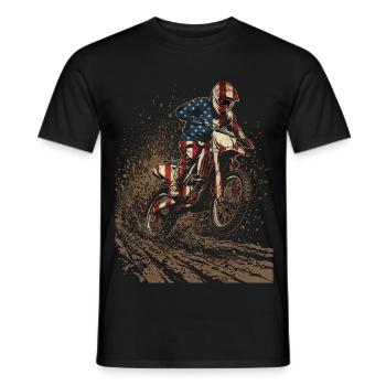 Pilote de motocross américain - T-shirt homme - noir - Devant - AI Model Male 178 light (178cm)