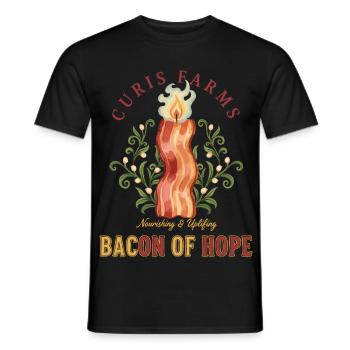 Breakfast Bacon Of Hope Funny Brunch Coffee Food - Men's T-Shirt - black - Front - AI Model Male 178 light (178cm)