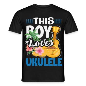 Funny Ukulele Designs and Sayings - Men's T-Shirt - black - Front - AI Model Male 178 light (178cm)