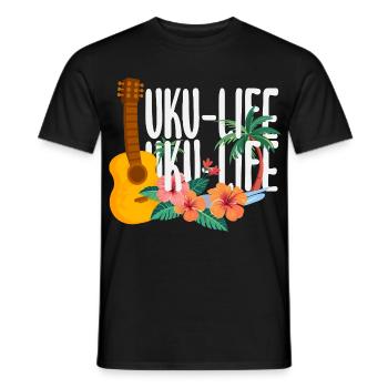 Funny Ukulele Designs and Sayings - Men's T-Shirt - black - Front - AI Model Male 178 light (178cm)