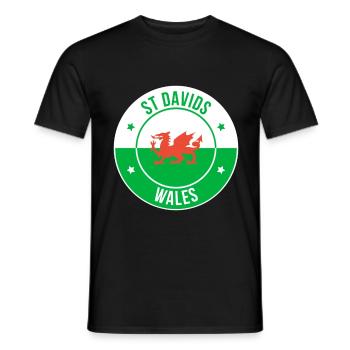 Emblème du Dragon gallois de St Davids - T-shirt homme - noir - Devant - AI Model Male 178 light (178cm)