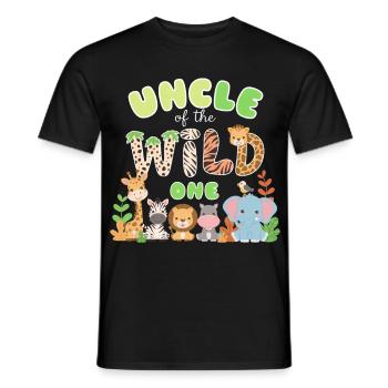 Uncle of the Wild One - Men's T-Shirt - black - Front - AI Model Male 178 light (178cm)