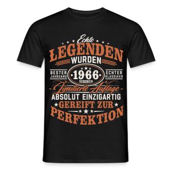 Legenden 1966 Jahrgang geboren 60 Geburtstag - Männer T-Shirt - Schwarz - Vorne - AI Model Male 178 light (178cm)