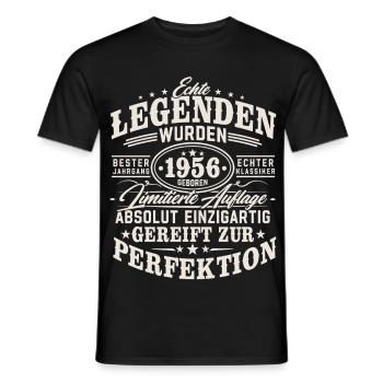Legenden 1956 Jahrgang geboren 70 Geburtstag - Männer T-Shirt - Schwarz - Vorne - AI Model Male 178 light (178cm)