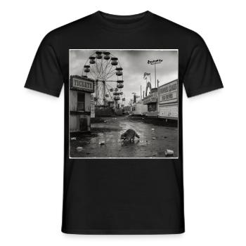 Abandoned Funfair Raccoon Retro Funfair Animal - Men's T-Shirt - black - Front - AI Model Male 178 light (178cm)