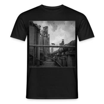 Wolf Lost Place Art en noir et blanc Crime animalier - T-shirt homme - noir - Devant - AI Model Male 178 light (178cm)