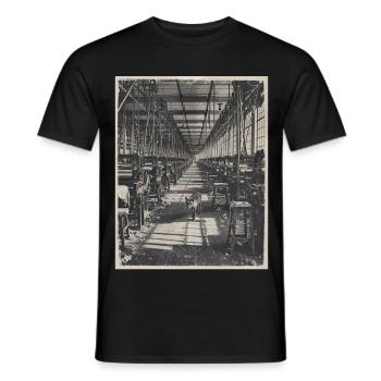 Lost Places Fox Retro Industry Animal Crime - Men's T-Shirt - black - Front - AI Model Male 178 light (178cm)