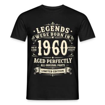 Cadeau pour son 66e anniversaire Homme Vintage Rétro des années 1960 - T-shirt homme - noir - Devant - AI Model Male 178 light (178cm)