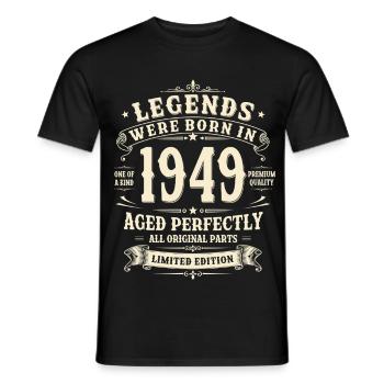 Cadeau d’anniversaire pour le 77e anniversaire 1949 Homme Vintage Rétro - T-shirt homme - noir - Devant - AI Model Male 178 light (178cm)