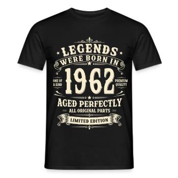 Cadeau pour son 64e anniversaire Homme Rétro vintage 1962 - T-shirt homme - noir - Devant - AI Model Male 178 light (178cm)