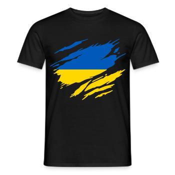 Ukraine Drapeau Ukrainien Ukrainienne - T-shirt homme - noir - Devant - AI Model Male 178 light (178cm)