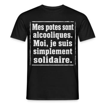 Alcool Cadeau humour personnalisé - T-shirt homme - noir - Devant - AI Model Male 178 light (178cm)