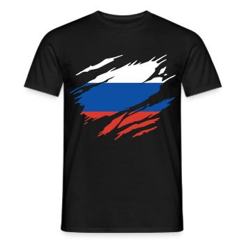 Russie Drapeau Russe - T-shirt homme - noir - Devant - AI Model Male 178 light (178cm)
