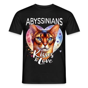 Amour des chats abyssiniens - T-shirt homme - noir - Devant - AI Model Male 178 light (178cm)