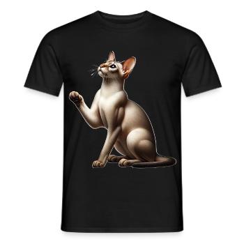 Orientalisch Kurzhaar Oriental Shorthair - Men's T-Shirt - black - Front - AI Model Male 178 light (178cm)