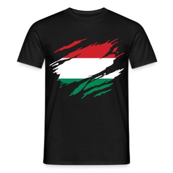 Hungary Hungarian Flag Hungarian - Men's T-Shirt - black - Front - AI Model Male 178 light (178cm)