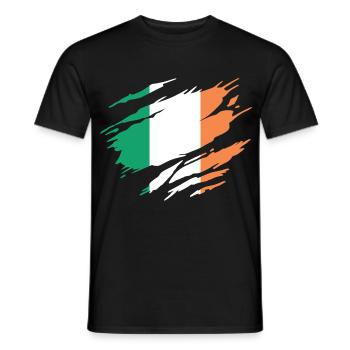 Ireland Irish Flag - Men's T-Shirt - black - Front - AI Model Male 178 light (178cm)