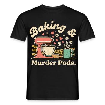 Pâtisserie et meurtre - T-shirt homme - noir - Devant - AI Model Male 178 light (178cm)
