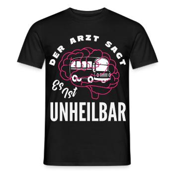 Busfahrer Gehirn Unheilbar - Männer T-Shirt - Schwarz - Vorne - AI Model Male 178 light (178cm)