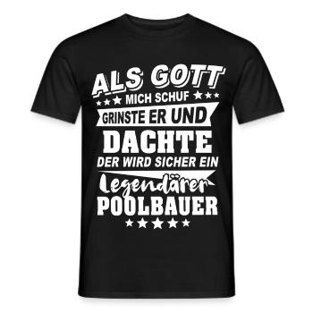 Poolbauer - Männer T-Shirt - Schwarz - Vorne - AI Model Male 178 light (178cm)