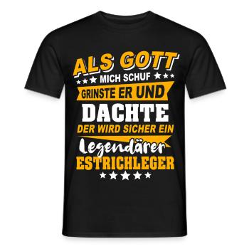 Estrichleger Sprüche - Männer T-Shirt - Schwarz - Vorne - AI Model Male 178 light (178cm)