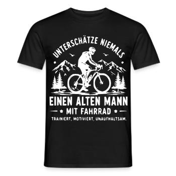 Radfahrer Altersweisheit Spruch - Männer T-Shirt - Schwarz - Vorne - AI Model Male 178 light (178cm)