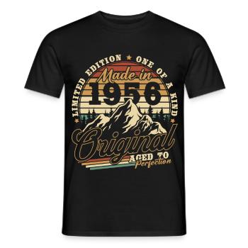 1956 Vintage Vintage Birthday Gift Retro - Men's T-Shirt - black - Front - AI Model Male 178 light (178cm)