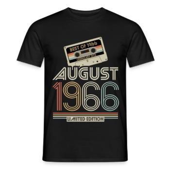Cassette | Best of August 1966 | Limited Edition - Men's T-Shirt - black - Front - AI Model Male 178 light (178cm)